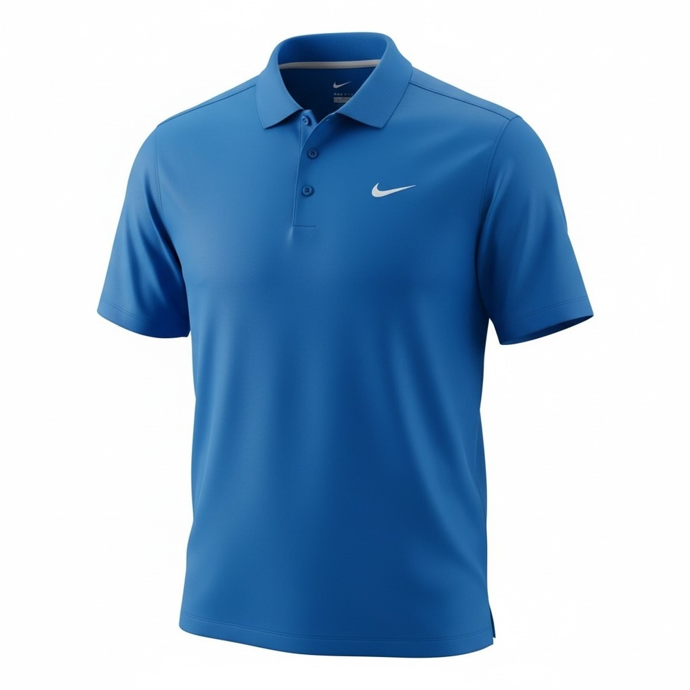 Nike Dri Fit Short Sleeve Polo Shirt Men's  XL Royal Blue w/ White Swoosh Golf